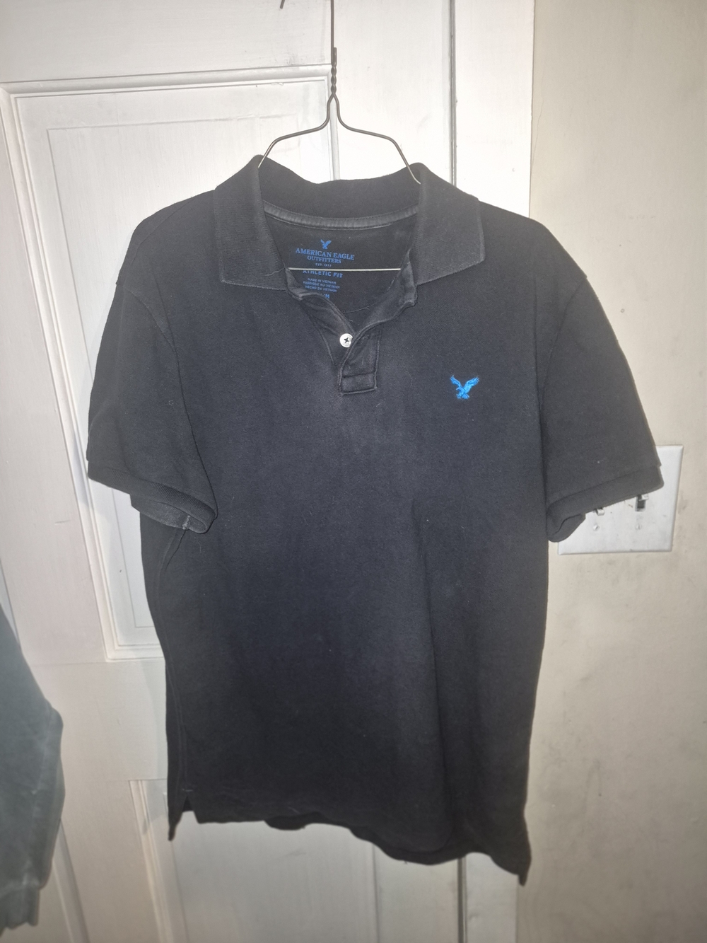 American Eagle Outfitters American Eagle Athletic Fit Polo Shirt Men's Black